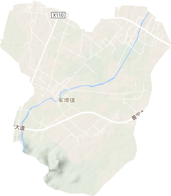 军埠镇地形图