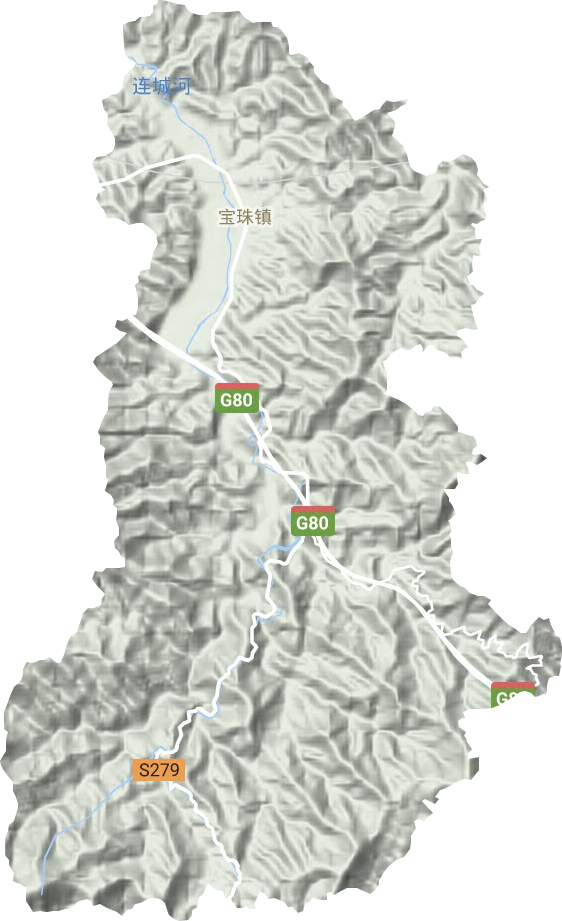 宝珠镇地形图