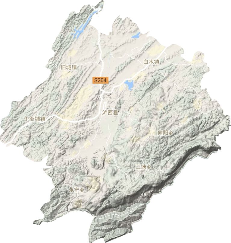 泸西县地形图