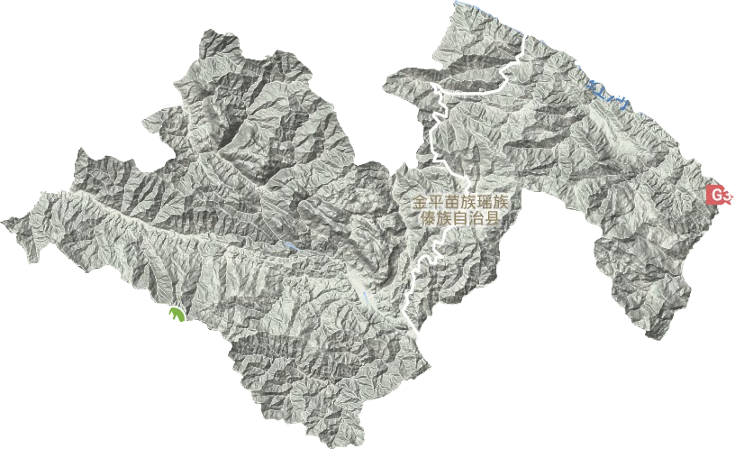 金平苗族瑶族傣族自治县地形图