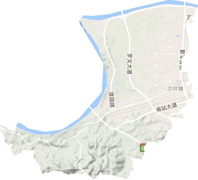 沙井街道地形图