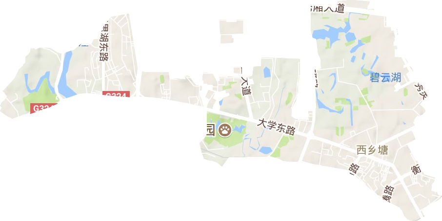 西乡塘街道地形图