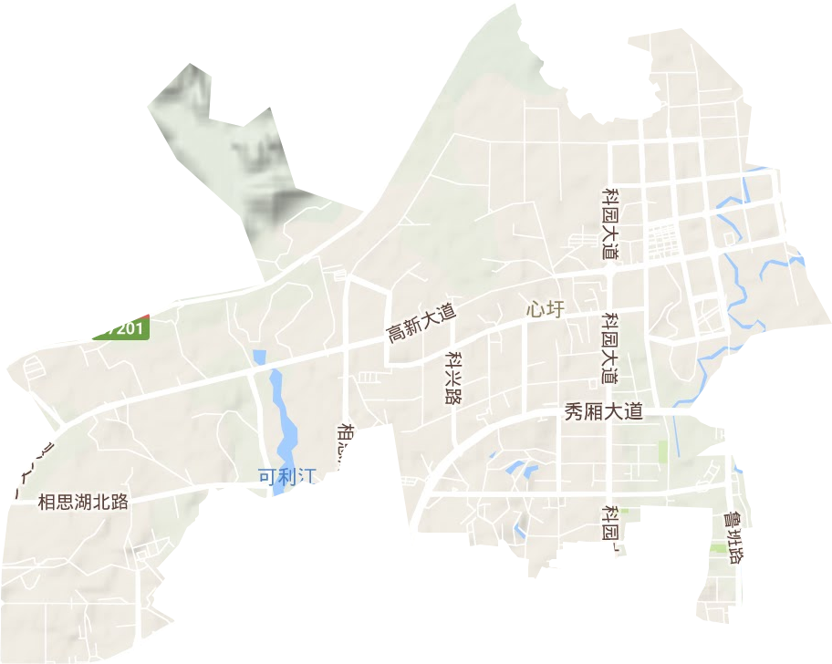 心圩街道地形图