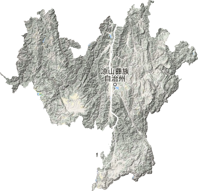 凉山彝族自治州地形图