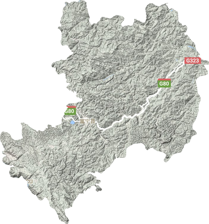 富宁县地形图