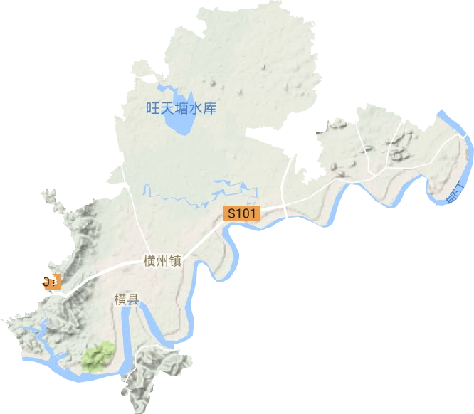 横州镇地形图