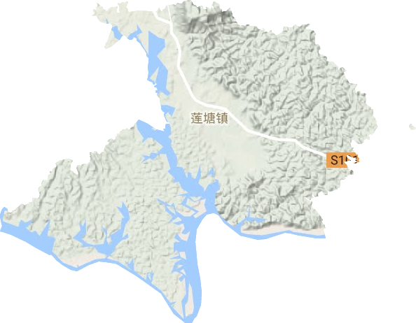 莲塘镇地形图