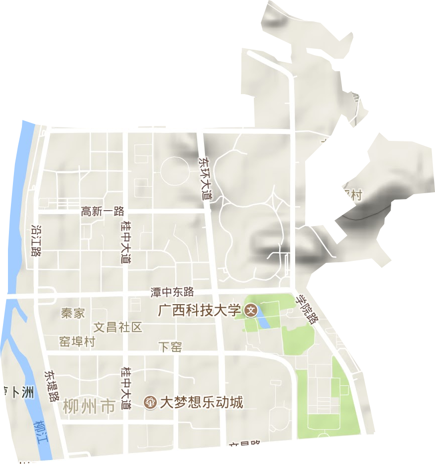 潭中街道地形图