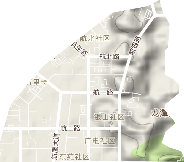银山街道地形图