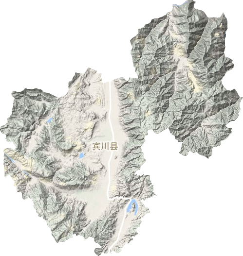 宾川县地形图
