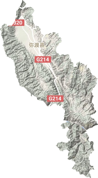 弥渡县地形图