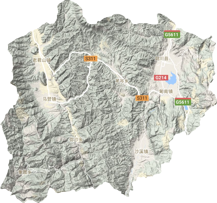 剑川县地形图