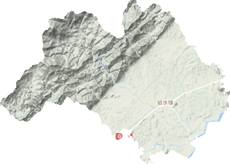 绍水镇地形图