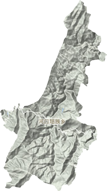 河口瑶族乡地形图