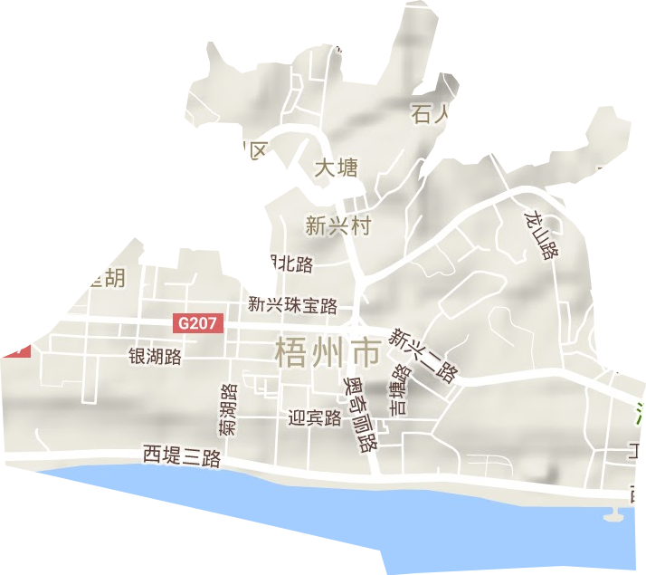 大塘街道地形图