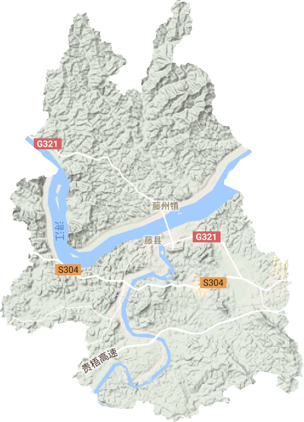 藤州镇地形图