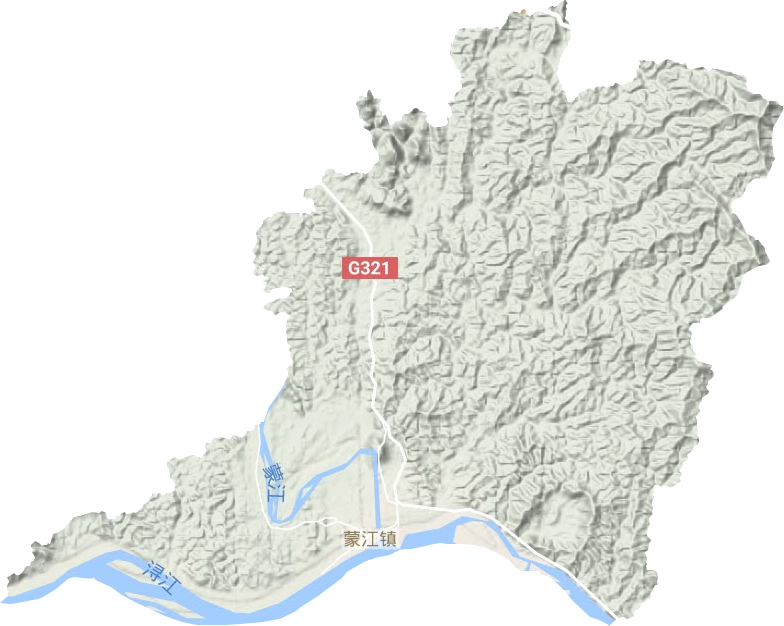 蒙江镇地形图
