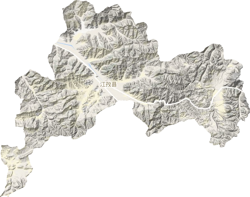 江孜县地形图