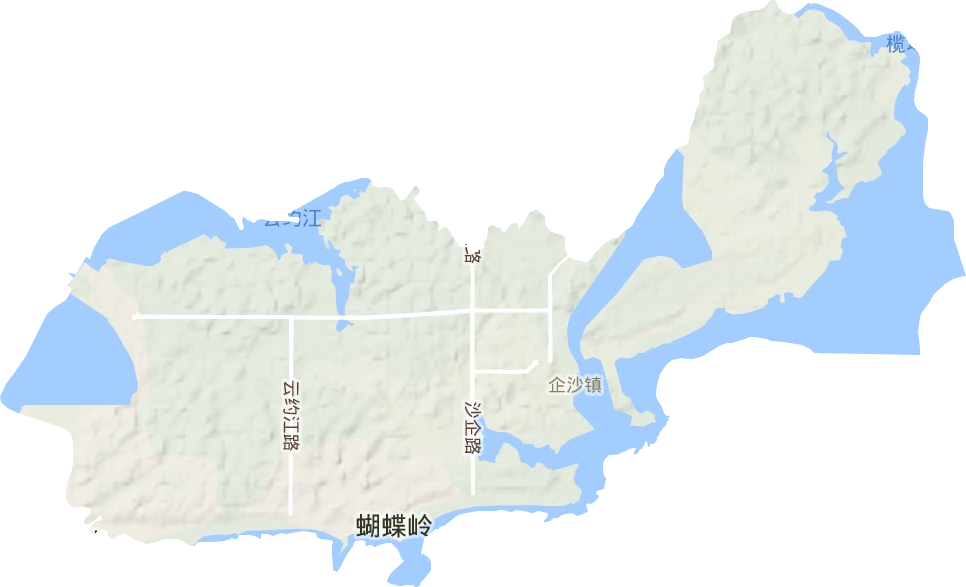 企沙镇地形图