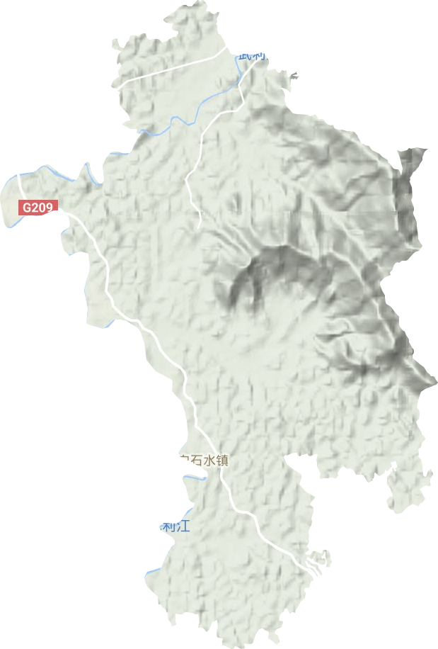 白石水镇地形图