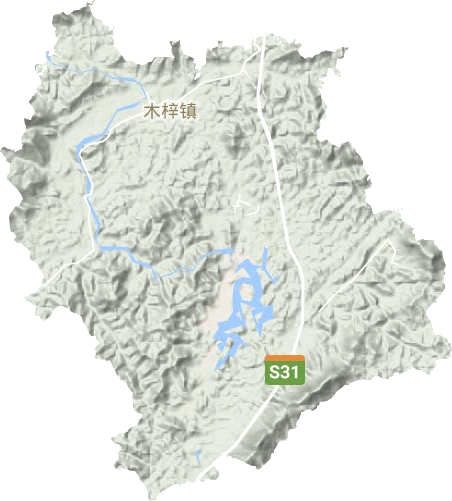 木梓镇地形图