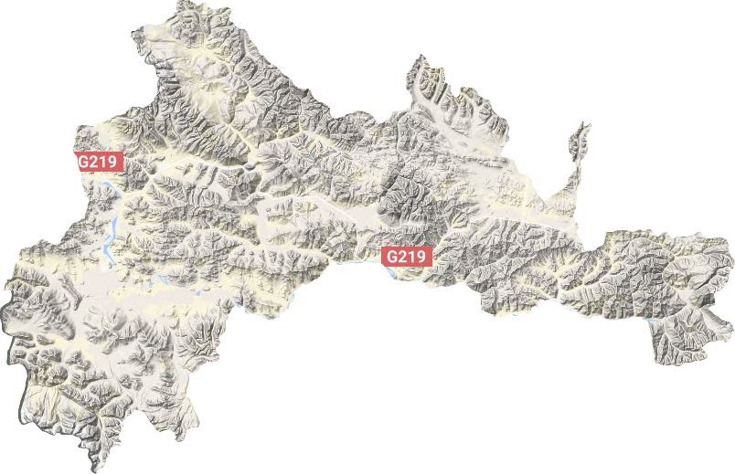 萨嘎县地形图