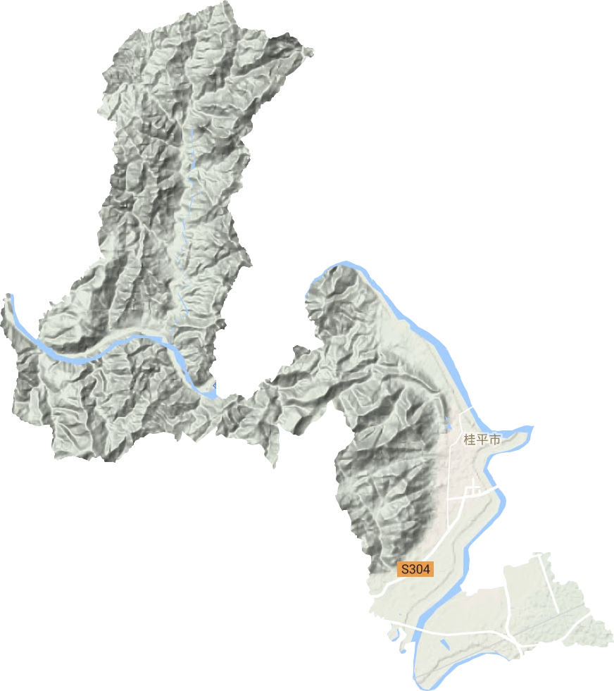 西山镇地形图
