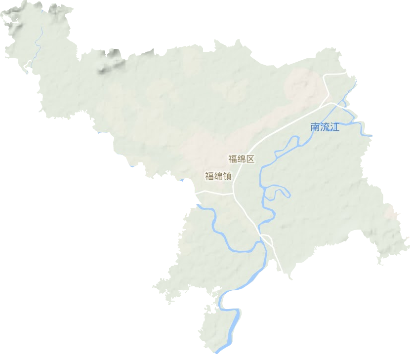 福绵镇地形图
