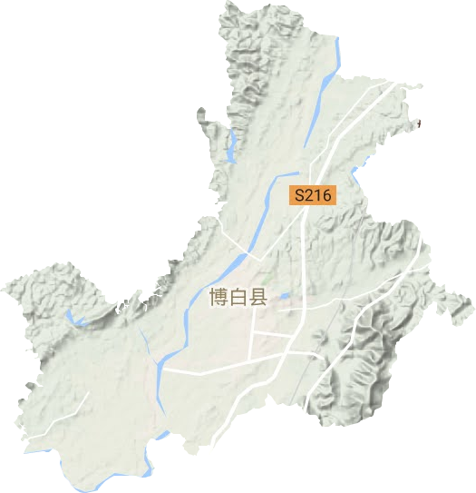 博白镇地形图