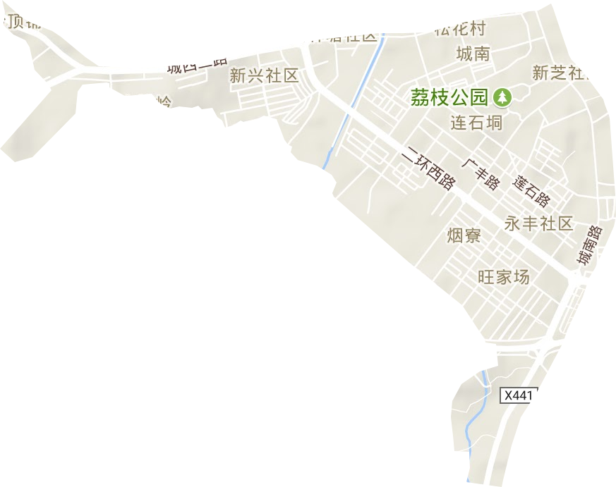 城南街道地形图