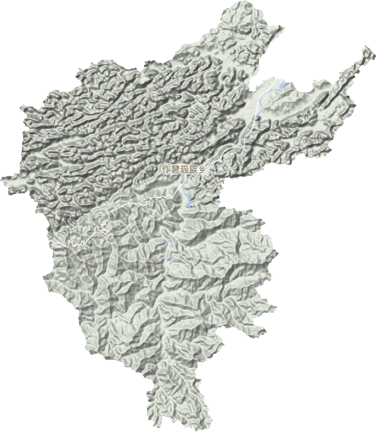 作登瑶族乡地形图