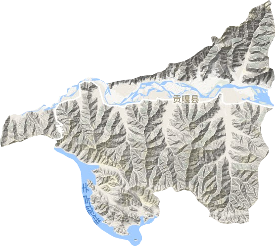 贡嘎县地形图