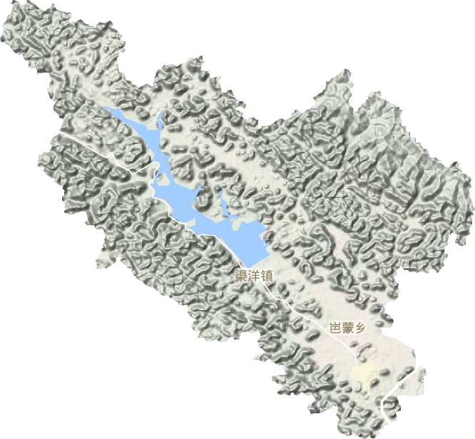 渠洋镇地形图