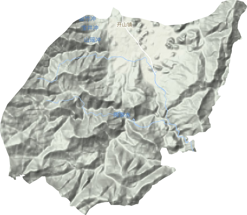 开山镇地形图