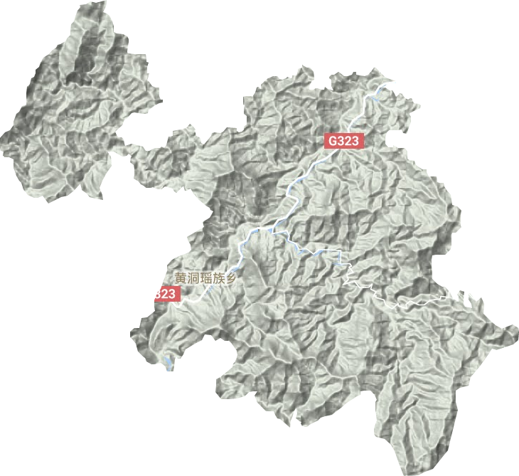 黄洞瑶族乡地形图
