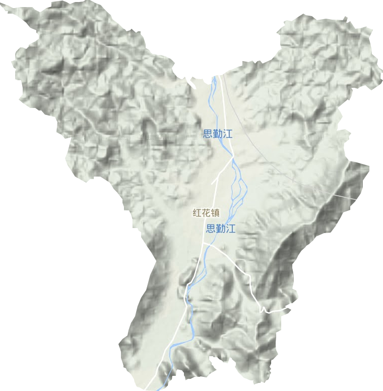 红花镇地形图
