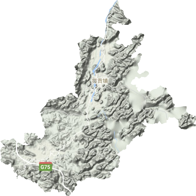 拔贡镇地形图