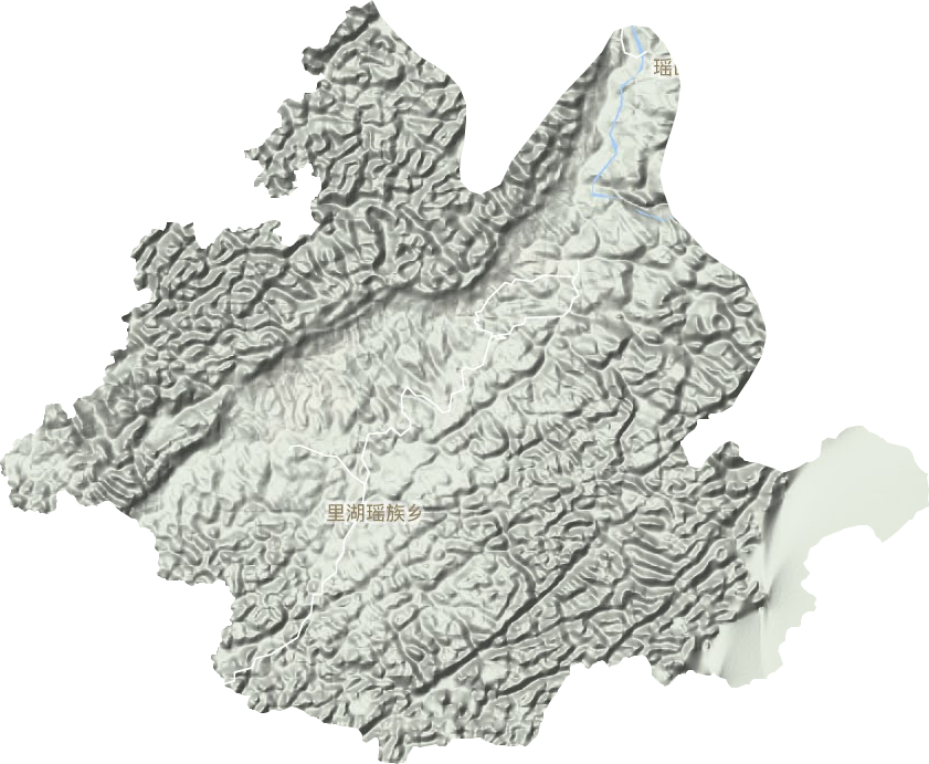 里湖瑶族乡地形图