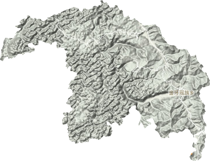金牙瑶族乡地形图