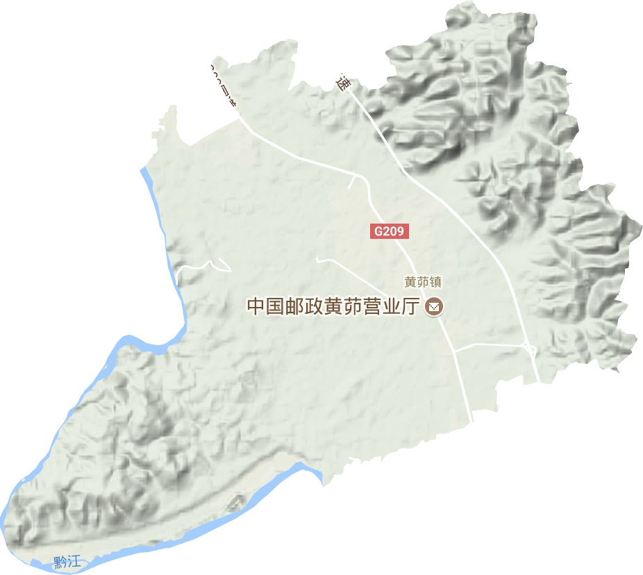 黄茆镇地形图