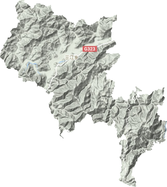 三江乡地形图
