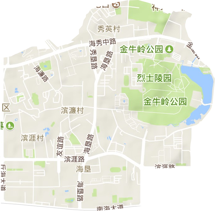 海垦街道地形图