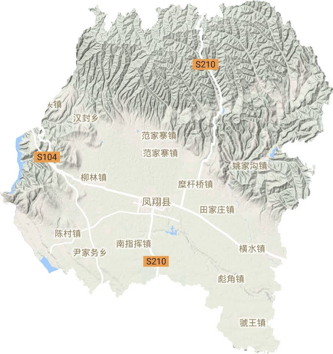 凤翔县地形图