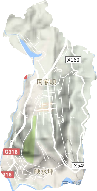 周家坝街道地形图