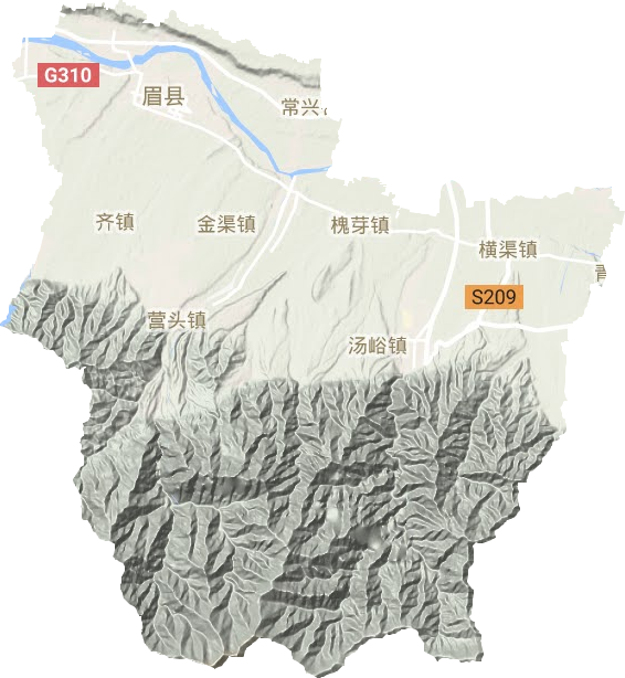 眉县地形图