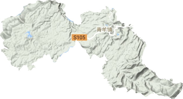 青羊镇地形图
