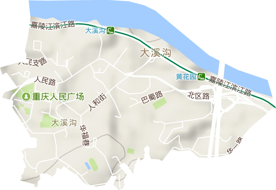 大溪沟街道地形图