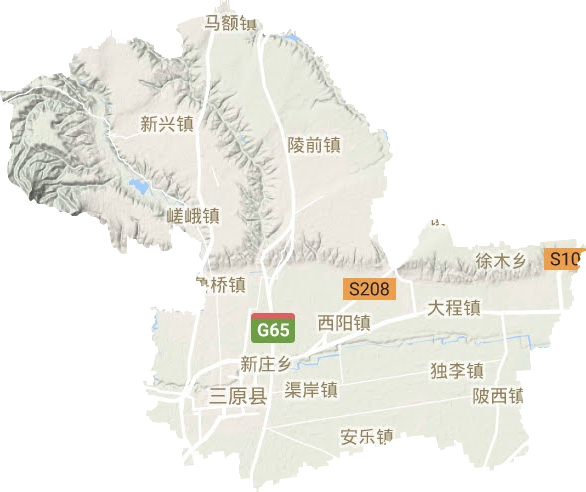 三原县地形图