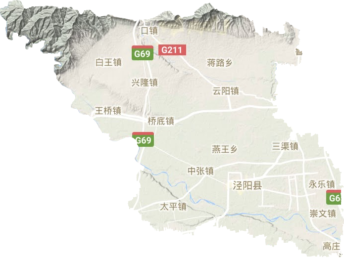 泾阳县地形图