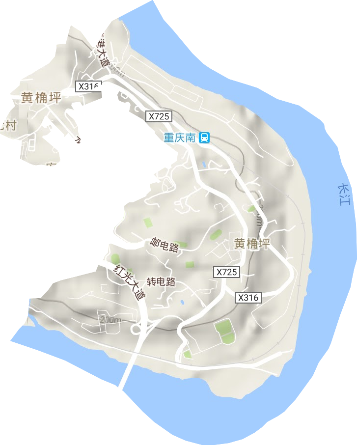黄桷坪街道地形图